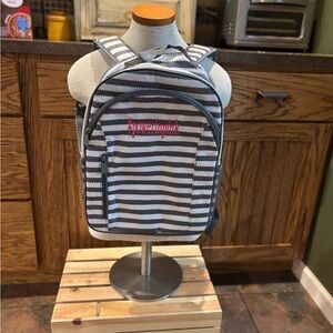 New Thirty One Striped Backpack with Pink Logo